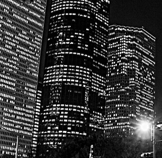downtown houston texas  square 944 Shell 13k by Black And White
