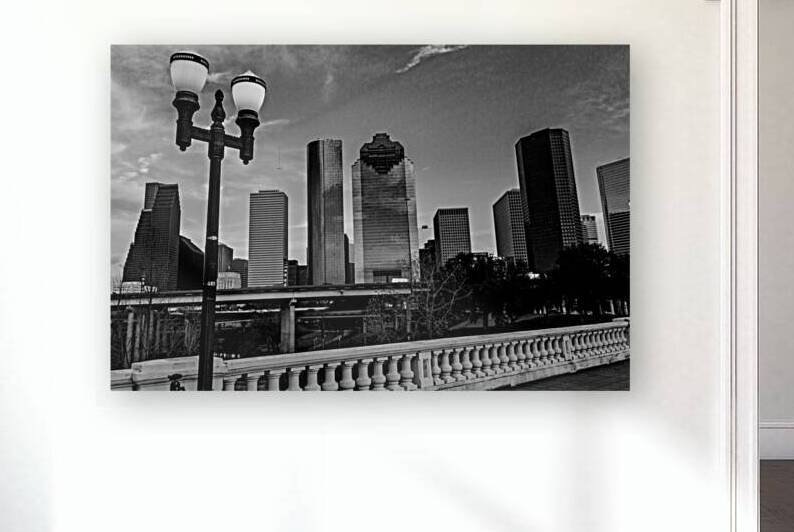 downtown houston texas skyline  horizontal 3272 C by Black And White