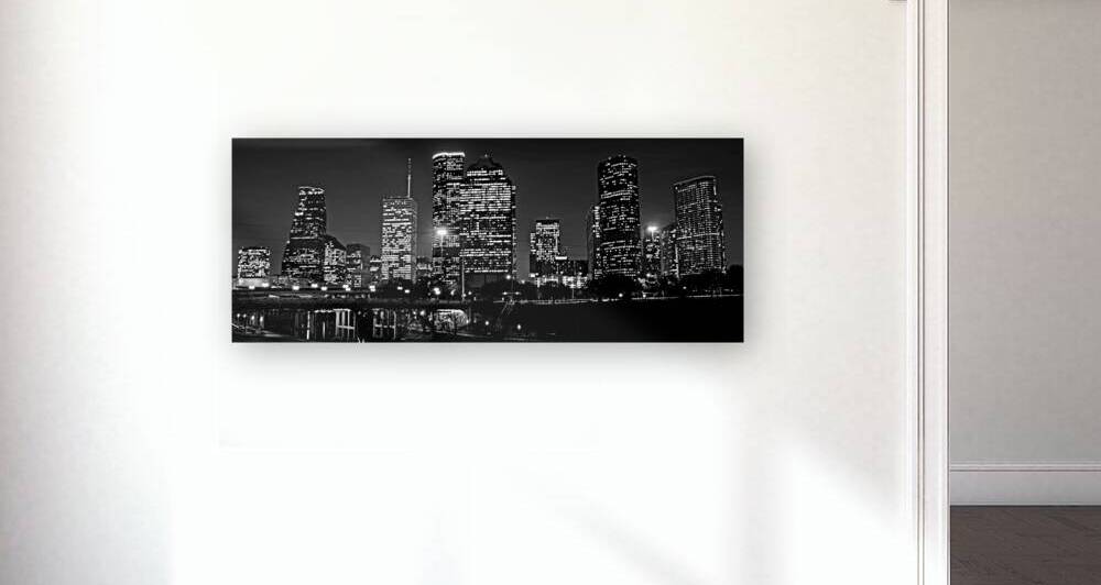 houston skyline at night  panoramic 917 Allen 2 1 by Black And White