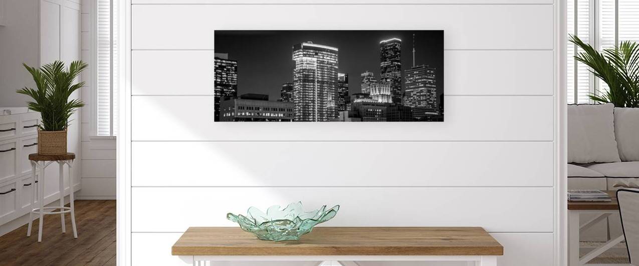 houston cityscape at night  panoramic 927 Harris by Black And White