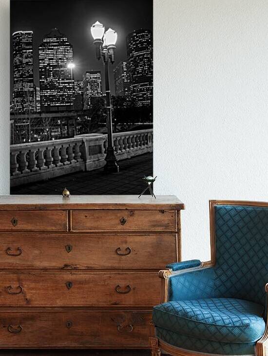 houston city scape at night  vertical 3276 Lamp 1 by Black And White