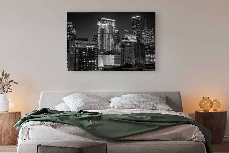 houston cityscape at night  horizontal 927 Harris by Black And White