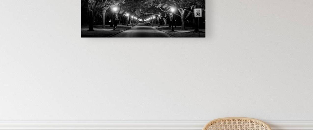 rice university at night  panoramic 938 Rice 13k. by Black And White