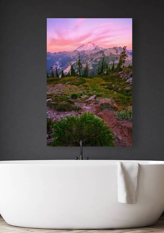 First Light on Mt Baker by Brad Millett Photography