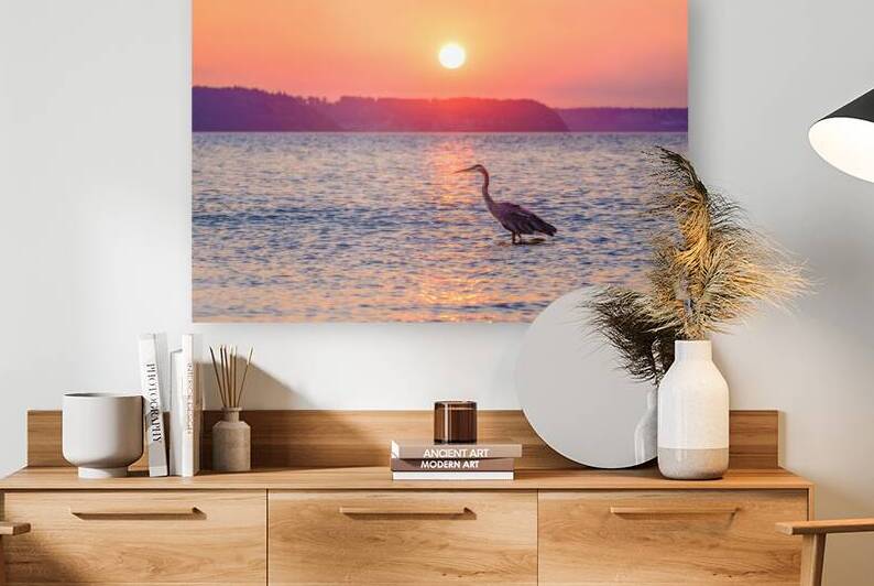 Blue Heron Sunrise by Brad Millett Photography