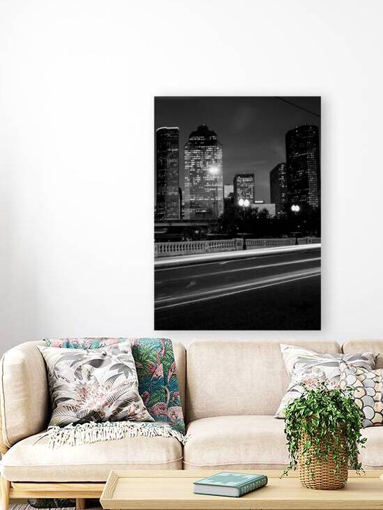 the houston skyline  vertical 942 Sabine 13k by Black And White