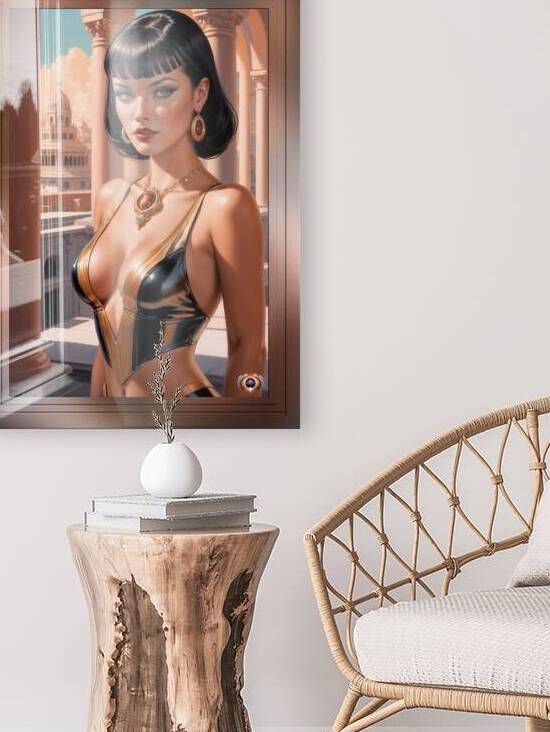 She Sees Her Target Mesmerizing AI Concept Art Retro Fusion Pin Up Portrait by Xzendor7 by xzendor7