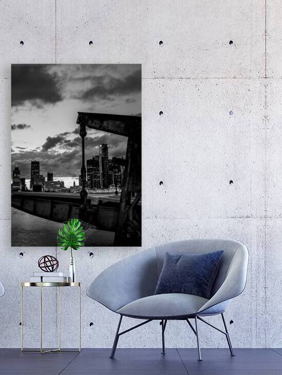 boat dock on detroit river  vertical 564 Rust 13k by Black And White