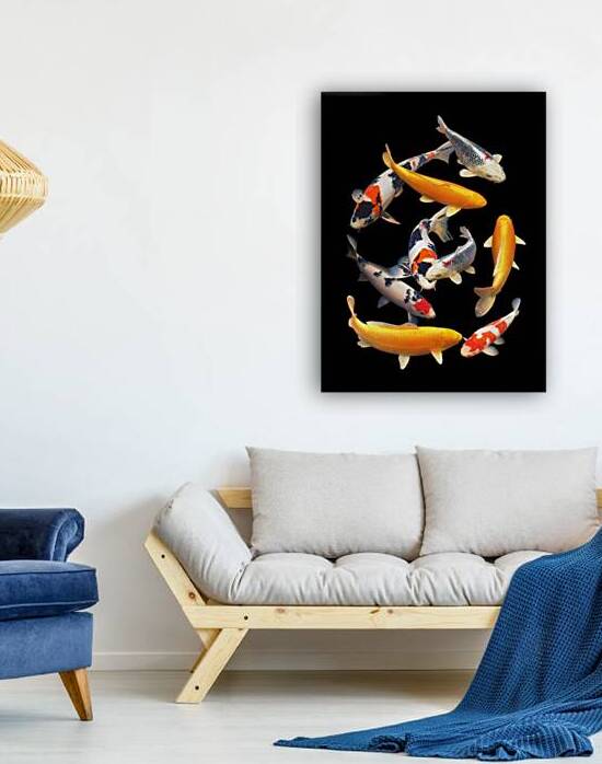 Colorful Japanese Koi Vertical by Gill Billington