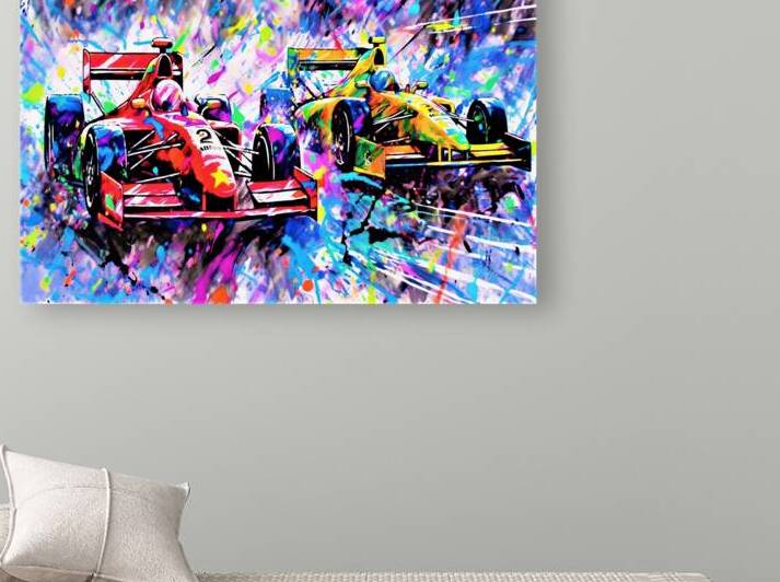 Race Cars On Track by SykArt Designs