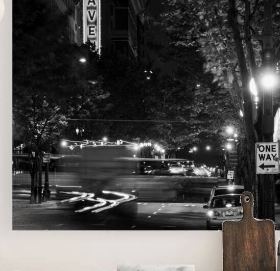 5th ave traffic at night  square 2683 Fifth 13k.j by Black And White