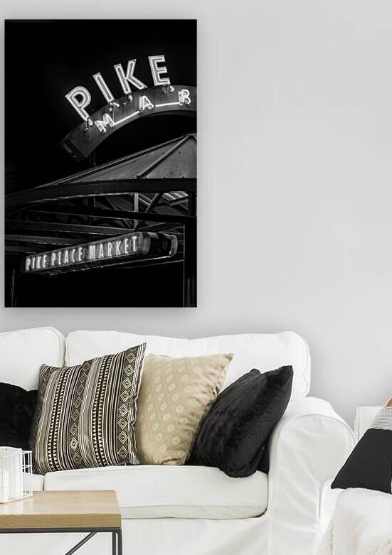 pike place market bus station  vertical 2698 Plac by Black And White