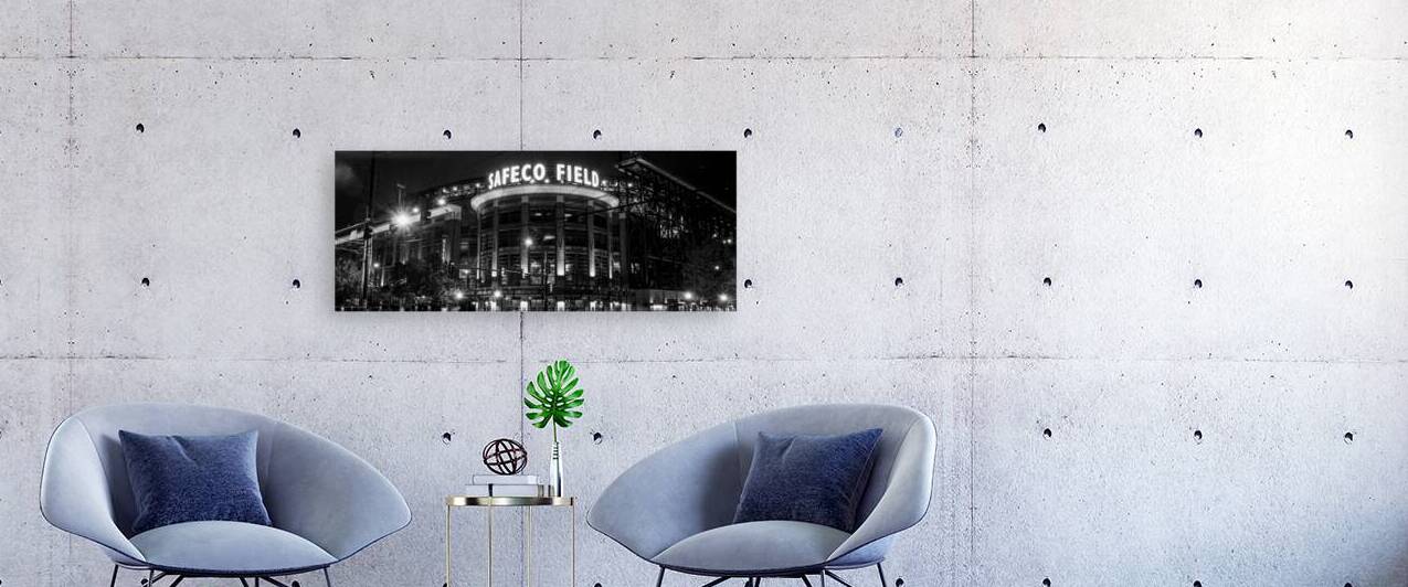 safeco field at night  panoramic 2699 Safeco 13k. by Black And White