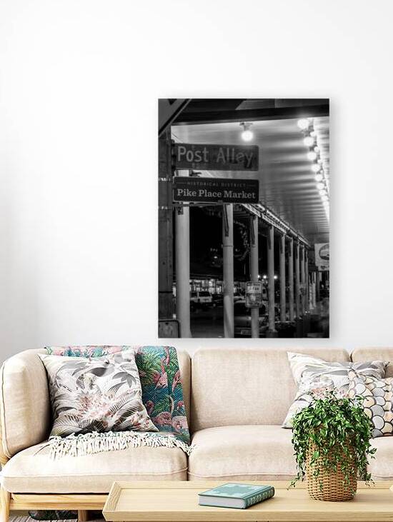 pike place market post alley  vertical 2675 Alley by Black And White