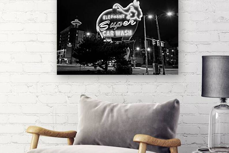 pink elephant car wash  horizontal 2680 Elephant by Black And White