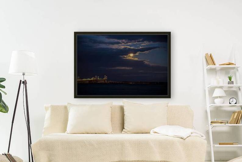 Moon Setting over the Bay Bridge by Geoffrey Prior