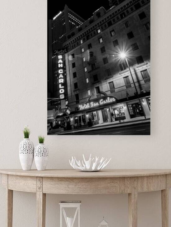 hotel san carlos downtown phoenix  vertical 1959 by Black And White