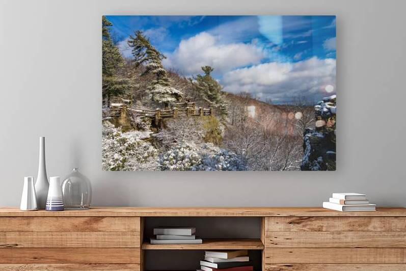 Coopers Rock overlook covered in winter snow near Morgantown by Steve Heap