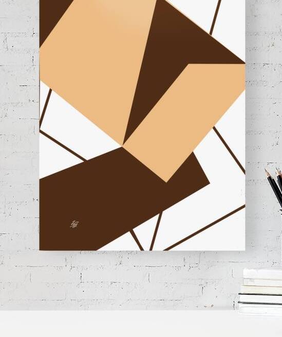 Scattered Triangle Abstract On White Background by Liz Cereby