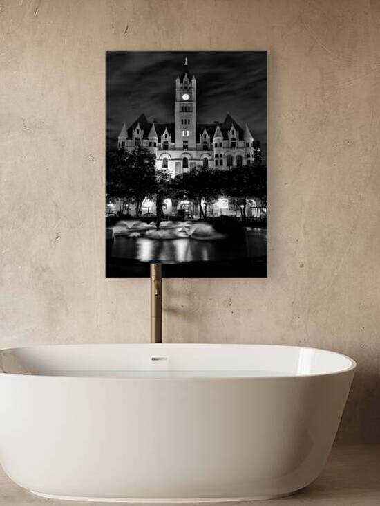 landmark center from rice park  vertical 1728 Lan by Black And White