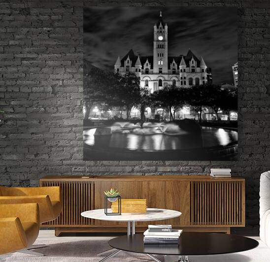 landmark center from rice park  square 1728 Landm by Black And White