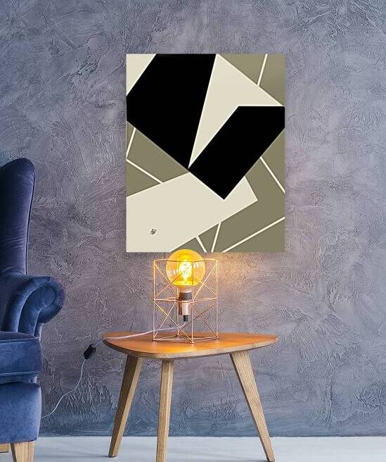 Geometric Abstract Beige by Liz Cereby