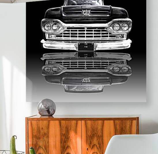 Ford F100 Reflection on Black by Gill Billington