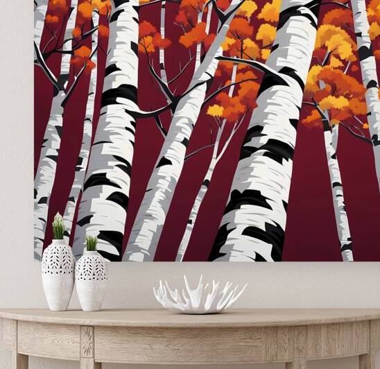 Birch in Maroon by Marc Duggan