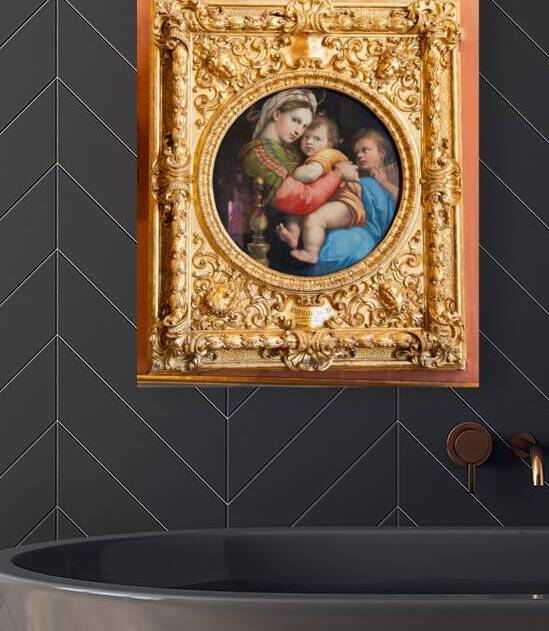 Florence Italy - The Madonna of the Chair named Madonna della  by Paolo Modena