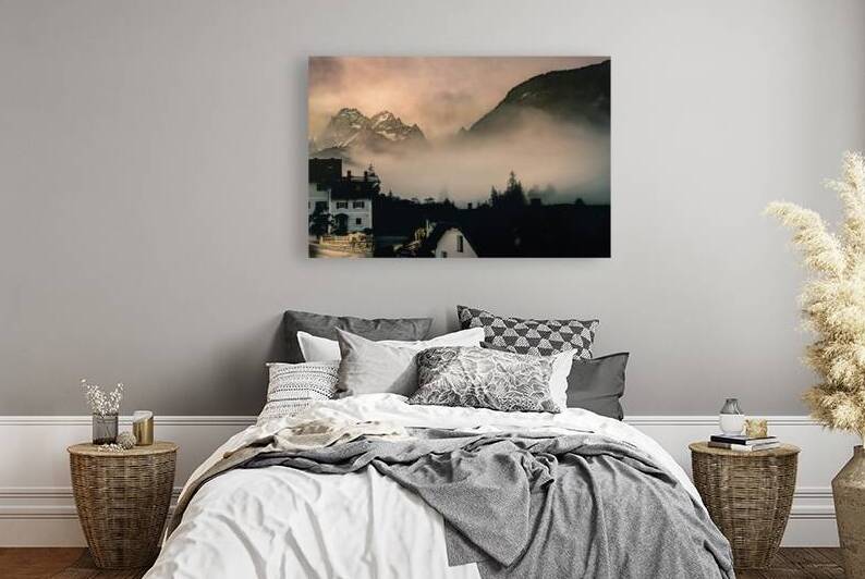 Sexten Sesto Mountain Foggy Mountain Sunset by Norma Brandsberg Photography