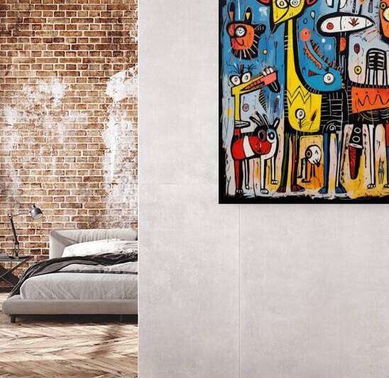 dogs abstract nature neo expressionism animals pe by Sastroredjo