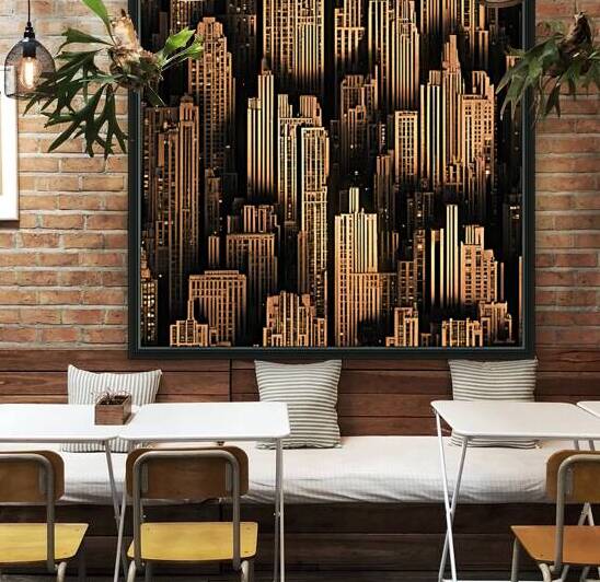 city buildings art by Row One Brand