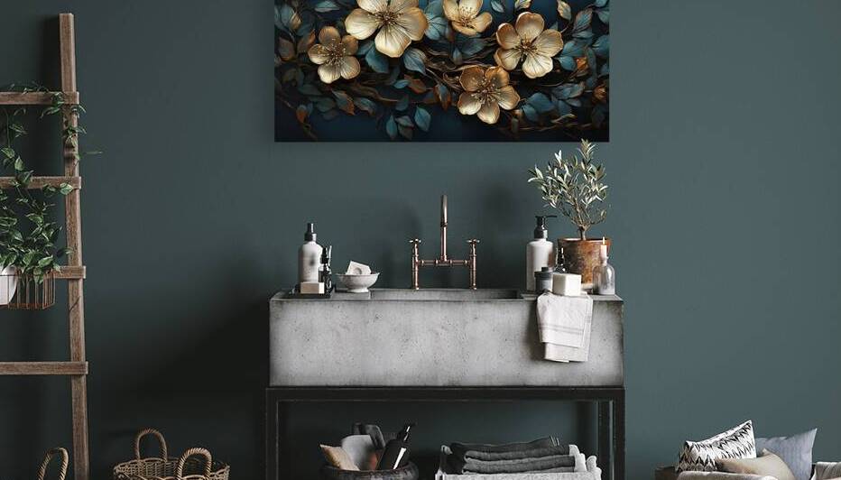  3d gold  flower Abstract wall art by ahmed ramadan