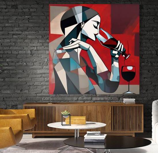  cubism art of the profile of an abstract woman by waleed store