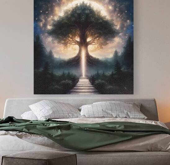 0 A throne of trees a bright glowing crown of lig by waleed store