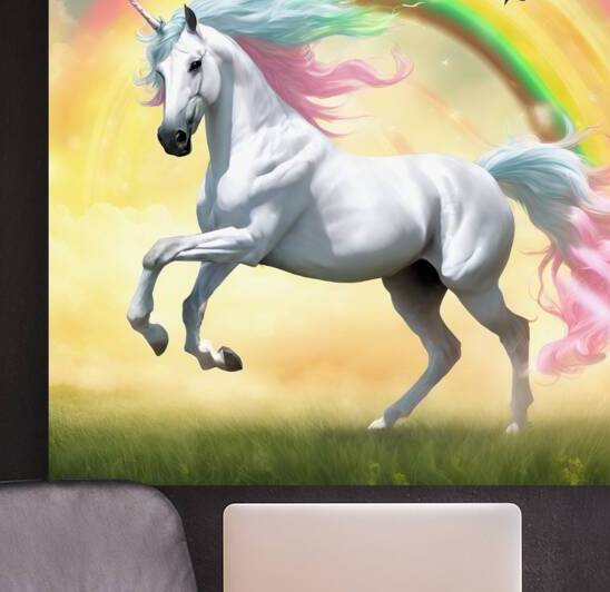 A stunning portrait of a majestic unicorn like by waleed store