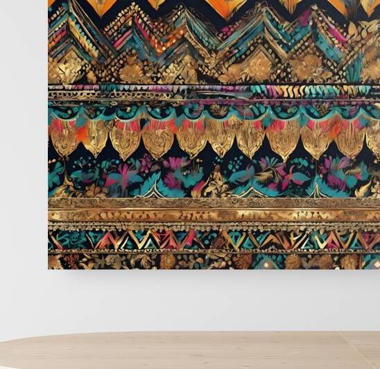 169665 pattern  boho colorful  some gold amazing by Hala Etheridge