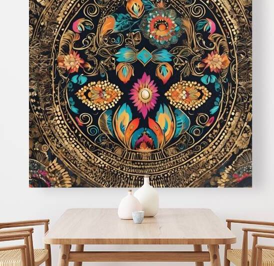 169668 pattern  boho colorful  some gold amazing by Hala Etheridge