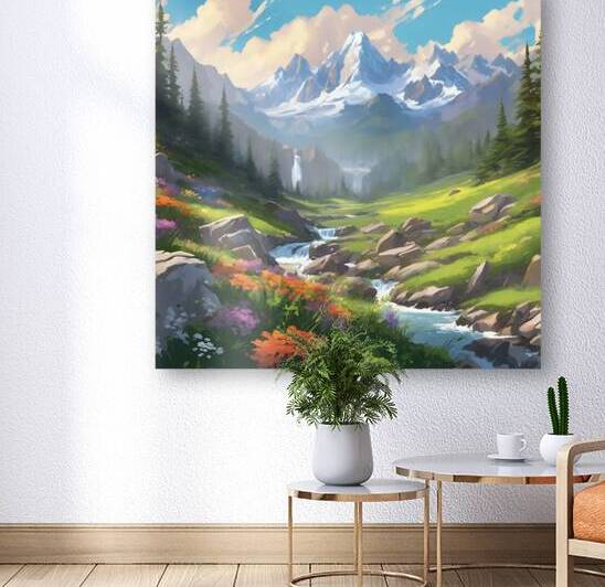 a majestic mountain range by omkosai