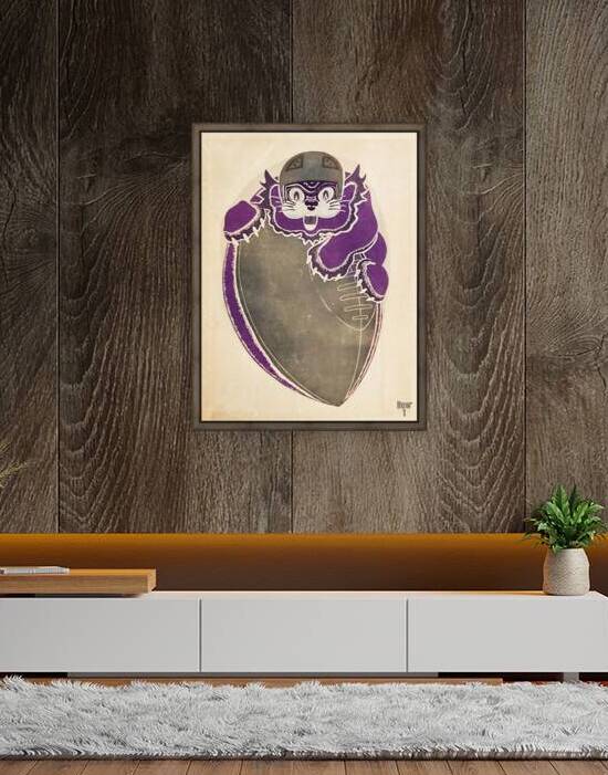 Northwestern Wildcat on Football by Row One Brand