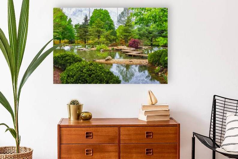 Japanese Garden Spring Season Pond Painterly by Jennifer White