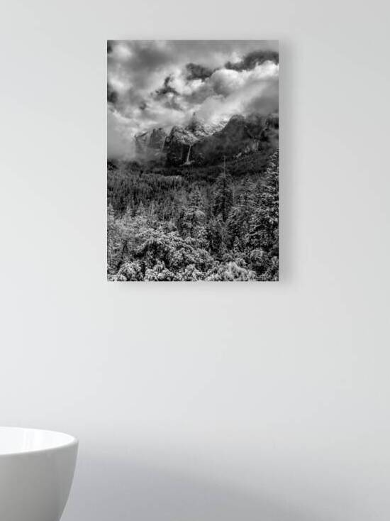 Yosemite Tunnel View in Vertical Black and White by Norma Brandsberg Photography