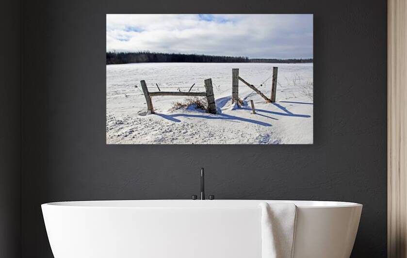 Wood Fence Posts In Winter by Deb Oppermann