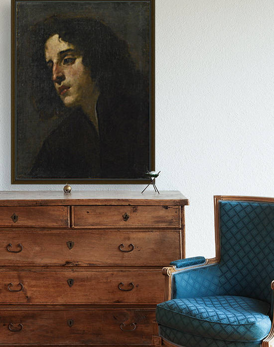 Head study of a young man by Jacopo Vignali