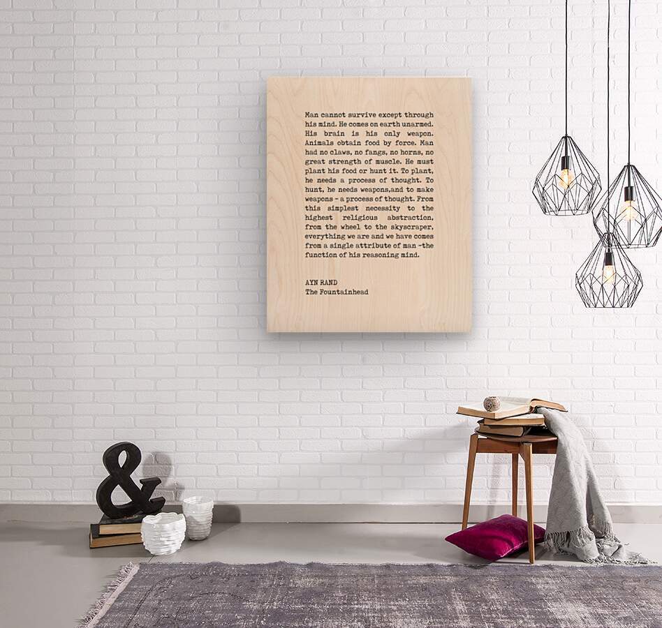 Ayn Rand Quote - The Fountainhead by Studio Grafiikka Wall Art