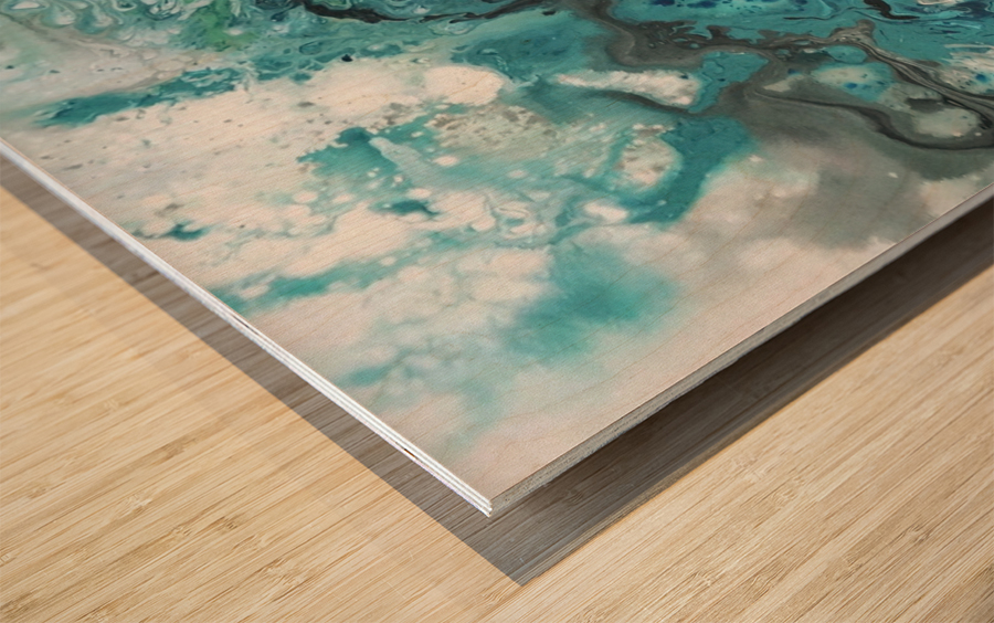 Ocean Glass Wood print