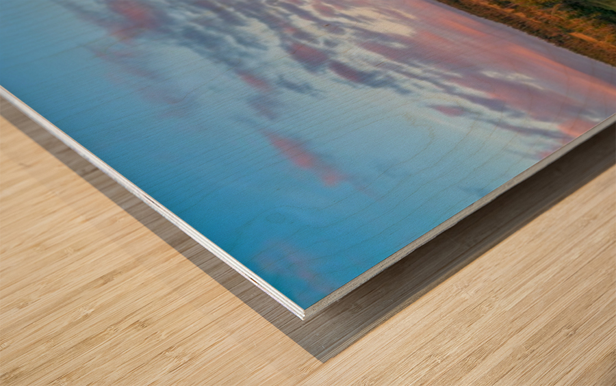 French Lake Sunset Wood print