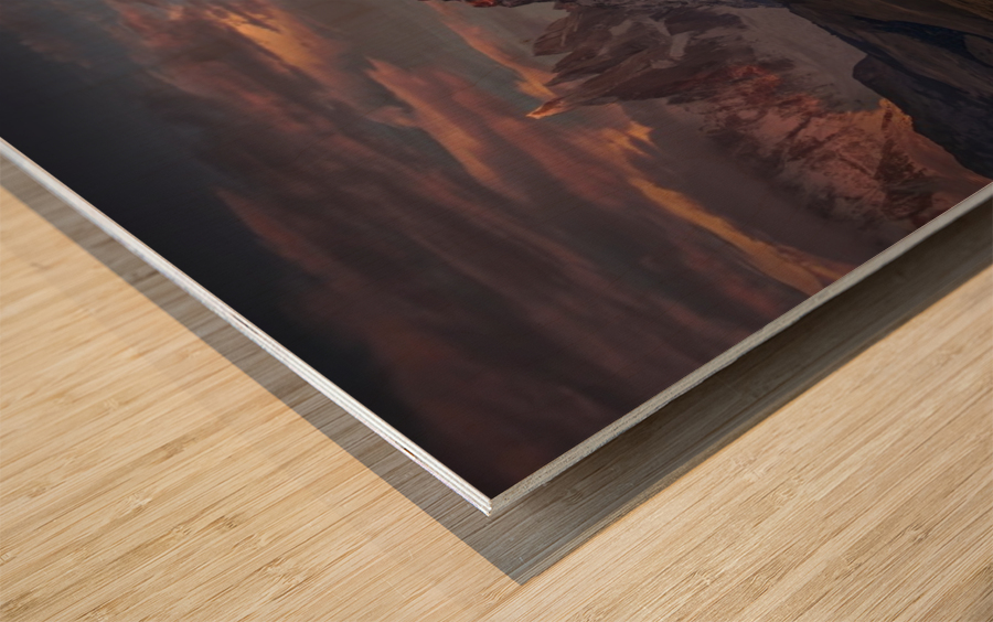 Burning peak Wood print