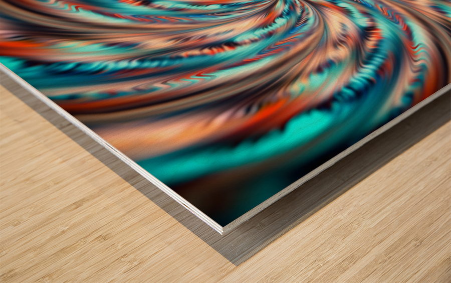 Abstract Waves Wood print