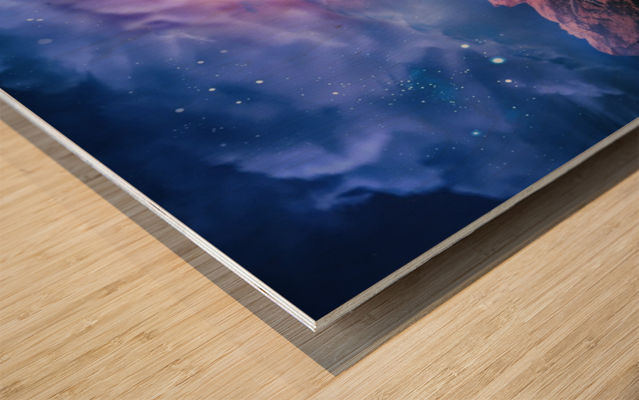 Magic Moon Night Wood print